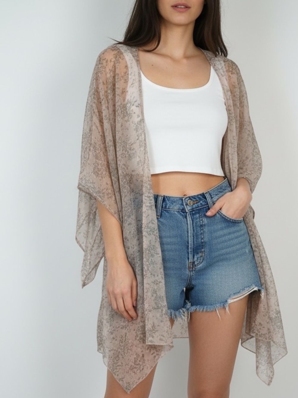 Lauren Conrad Sheer kimono floral Kimono